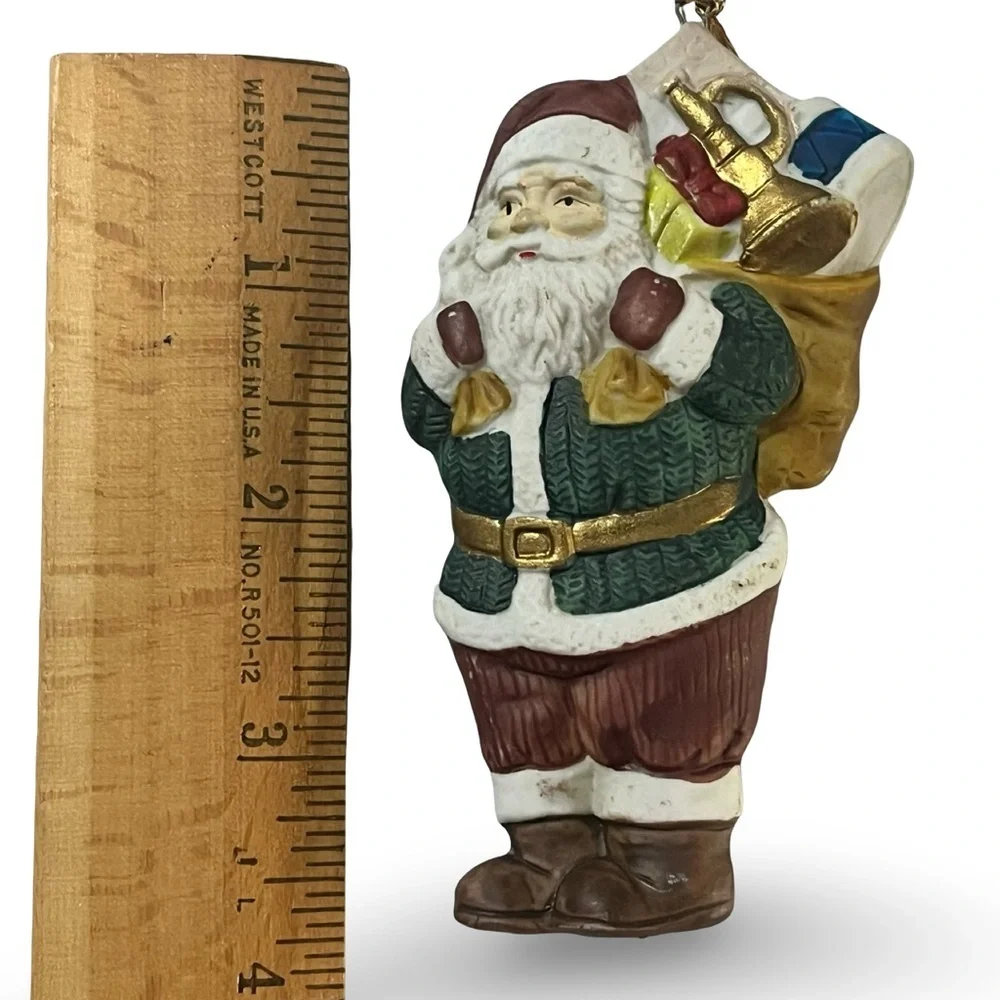 Ceramic hand Painted Santa Christmas Ornament